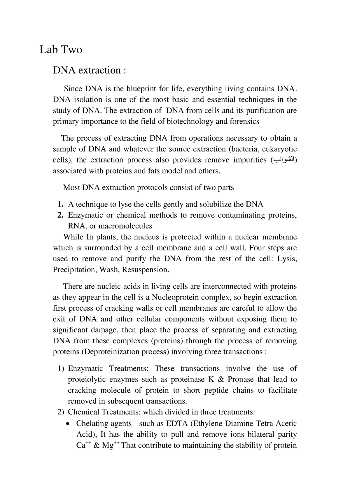 essay about dna extraction