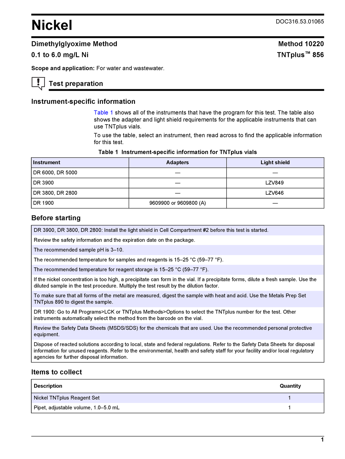 DOC316 - Procedimiento Hach Niquel - Nickel DOC316. Dimethylglyoxime ...