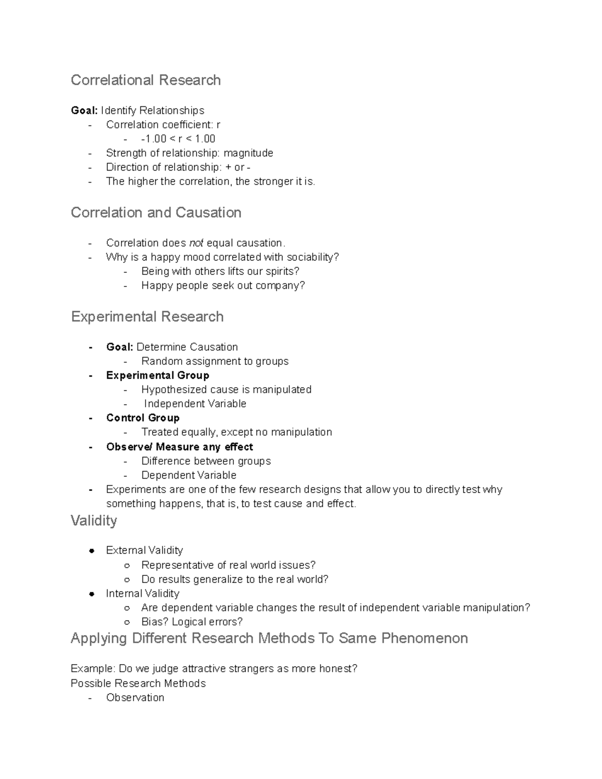 PSY 110 Correlational Research - Correlational Research Goal: Identify ...