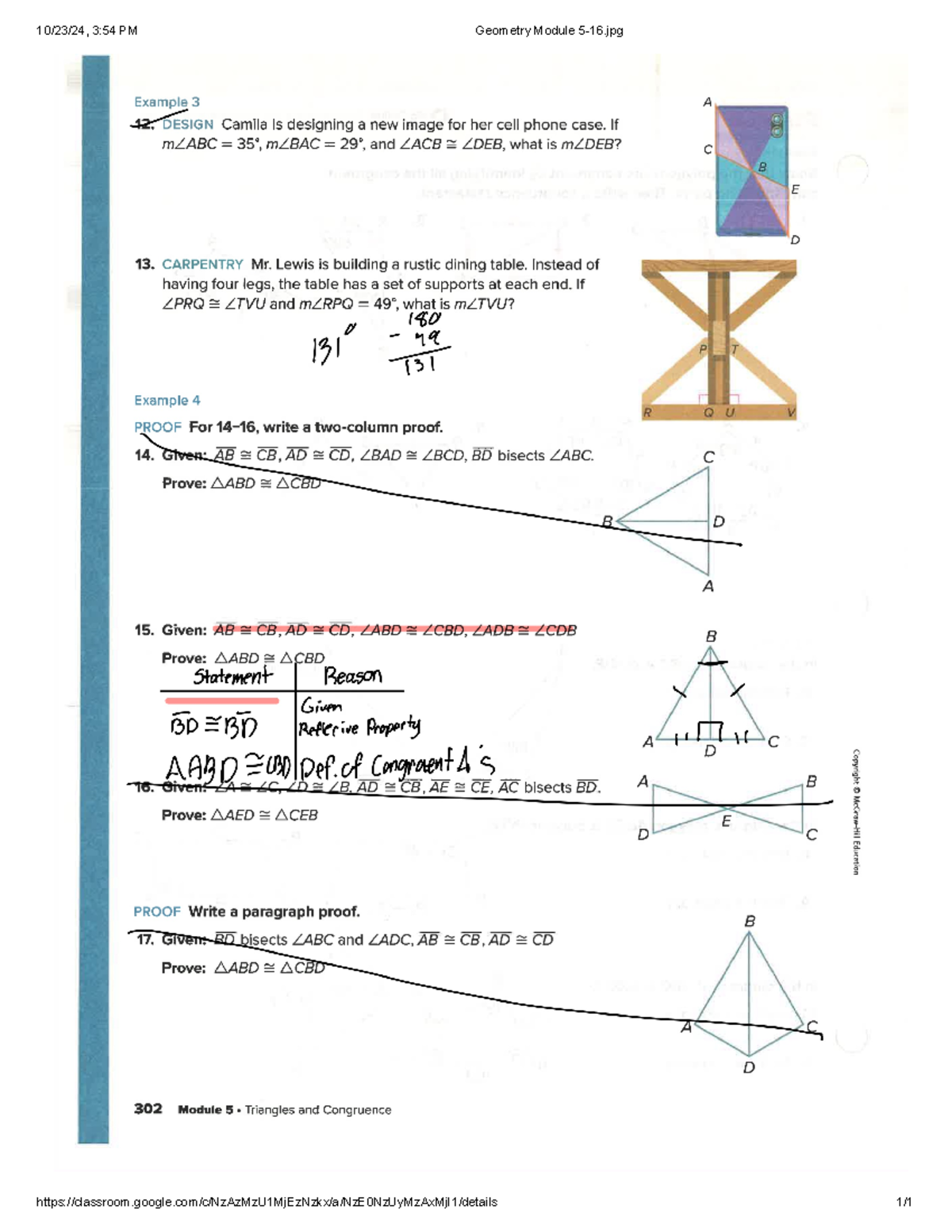 Geometry Module 5-16 - hwww - 3:54 PM Geometry Module Example 3 A 12 ...
