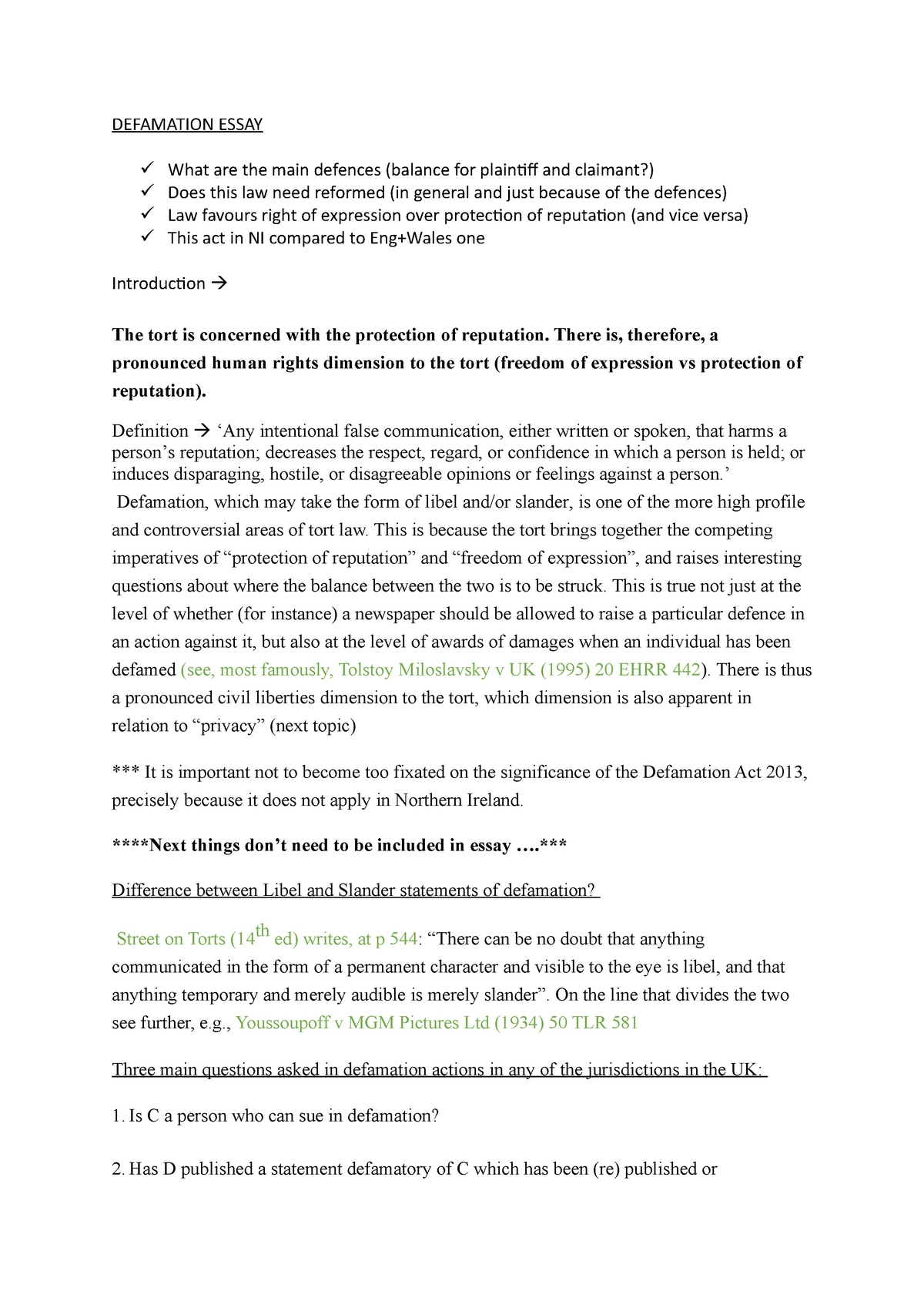 Реферат: Defamation Law Essay Research Paper Communication Law