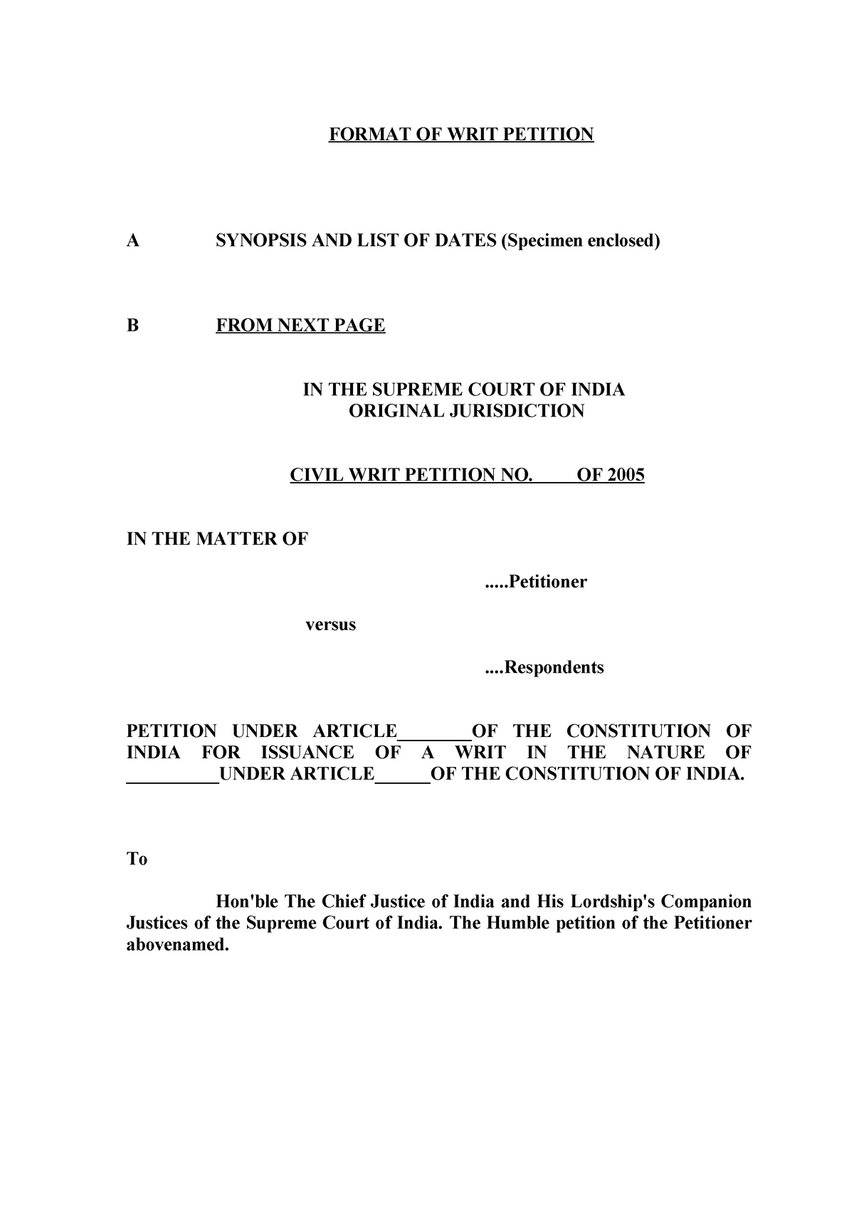 writ-format-format-of-writ-petition-a-synopsis-and-list-of-dates