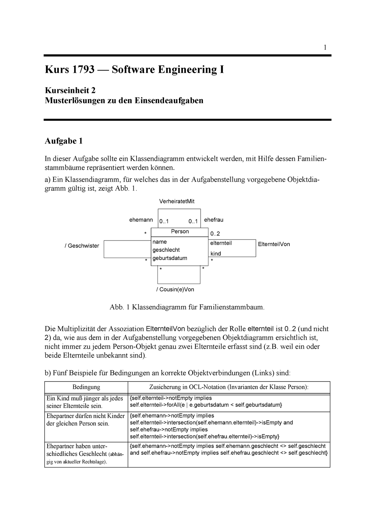 Musterlösungen Zu Den Einsendeaufgaben 2, 5 Und 7 - 1 Kurs 1793 ...