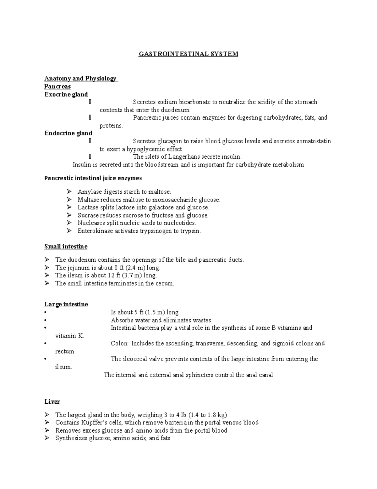 GI System Med Surg Review - GASTROINTESTINAL SYSTEM Anatomy And ...