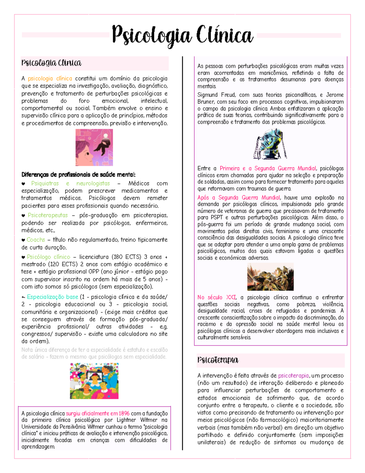 Psicologia Clínica e da Saúde - Psicologia Clínica A psicologia clínica ...