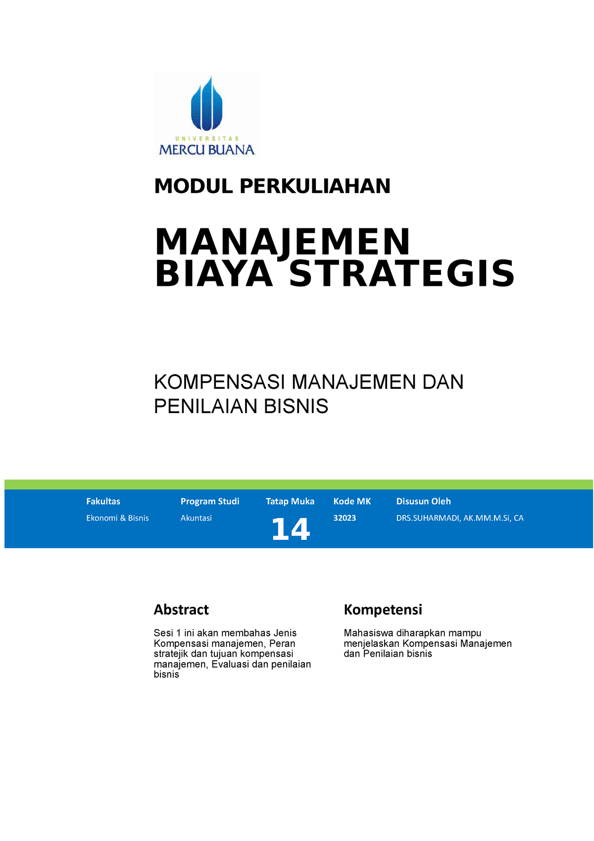 Modul Manajemen Biaya Strategis [TM14] - MODUL PERKULIAHAN MANAJEMEN ...