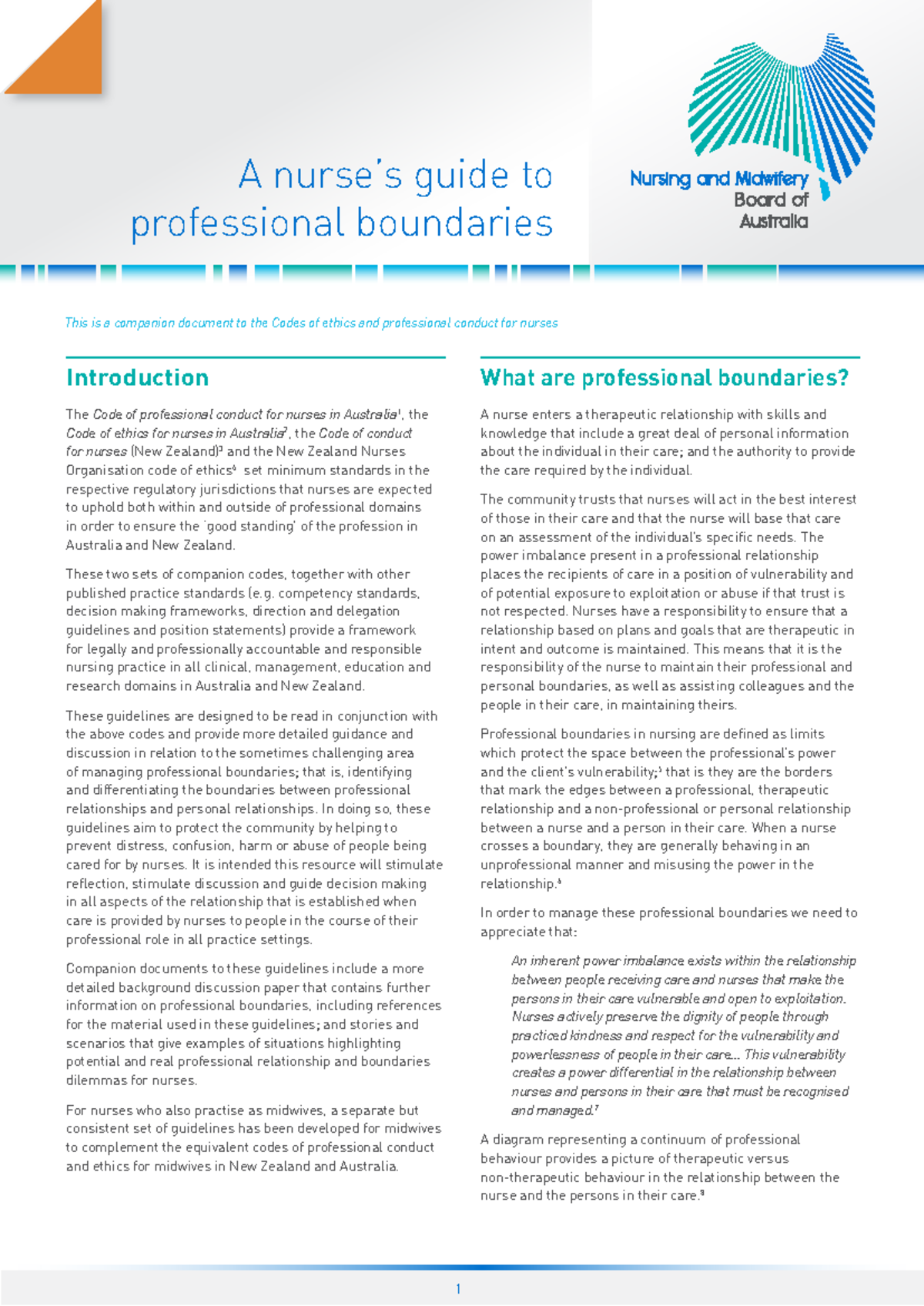 Nursing and Midwifery Board Codes and Guidelines Professional ...