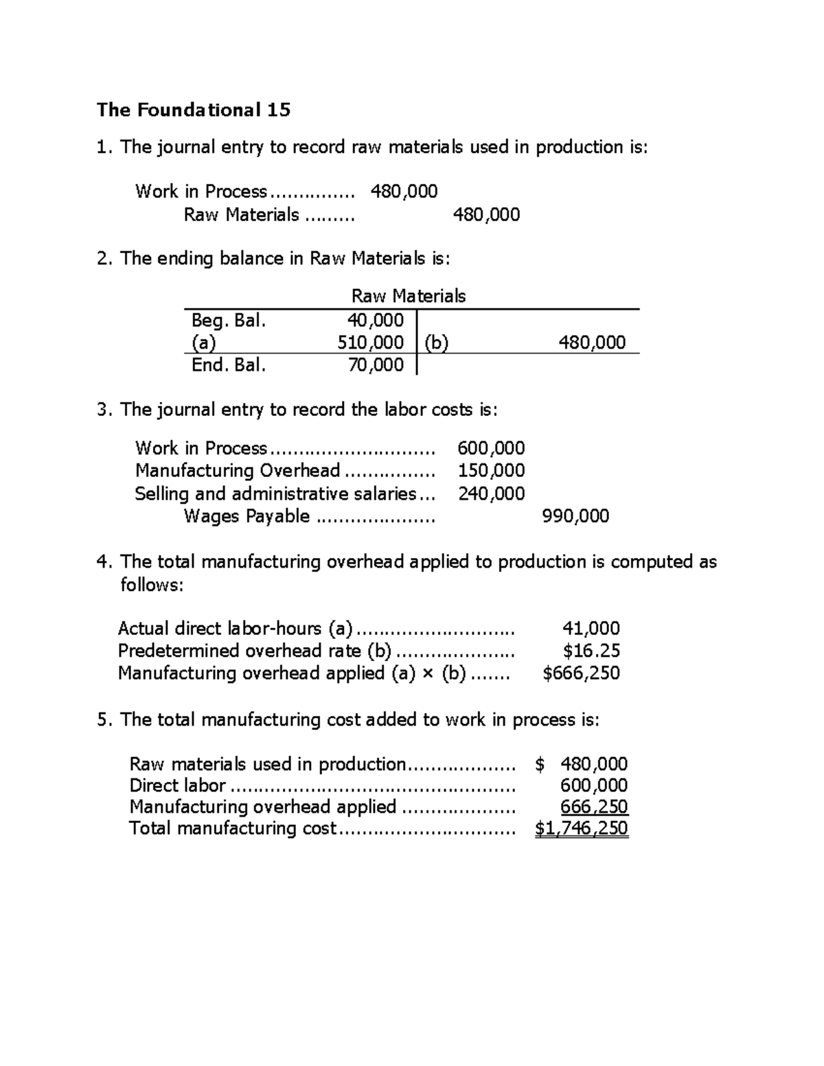Chapter 03 foundational 15 The Foundational 15 The journal entry to