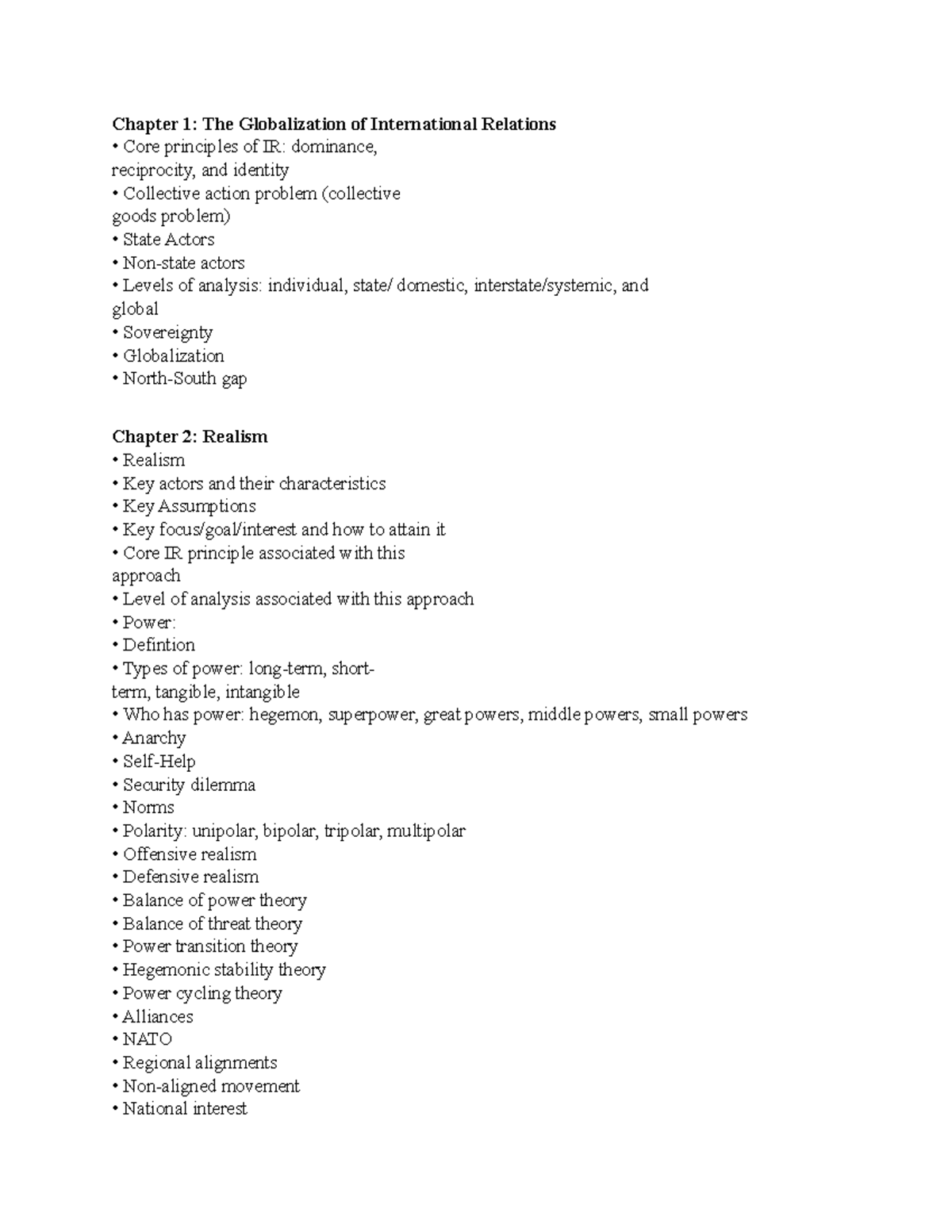 Midterm 1 Study Guide - Chapter 1: The Globalization of International ...