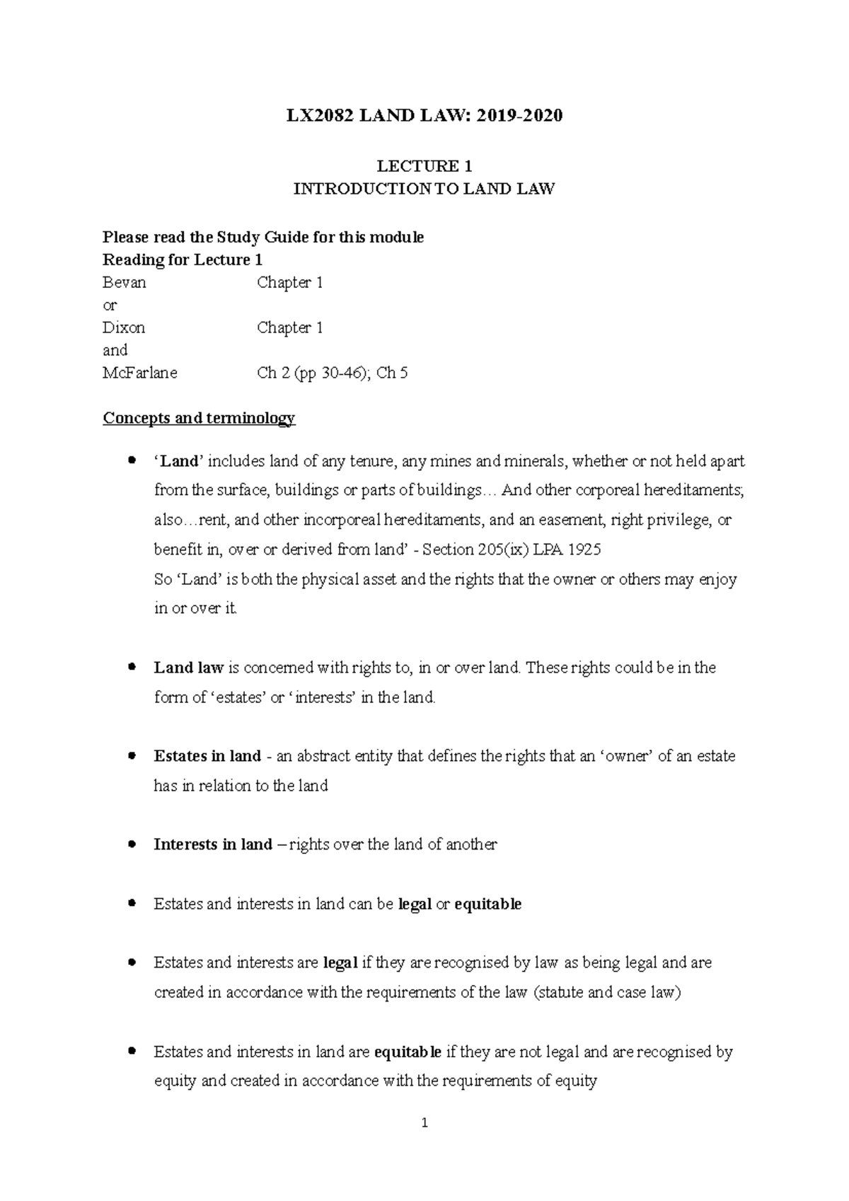 dissertation on land law