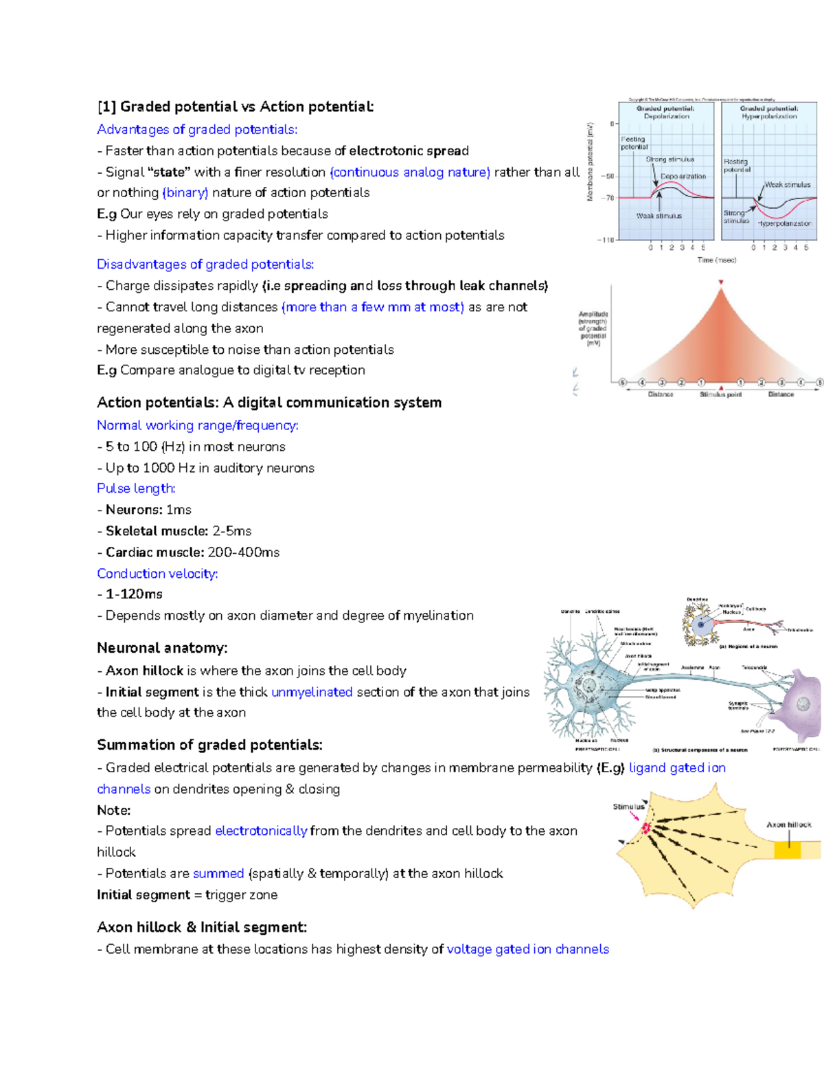 Week 3 Action potentials, Nerve conduction & Introduction to ...