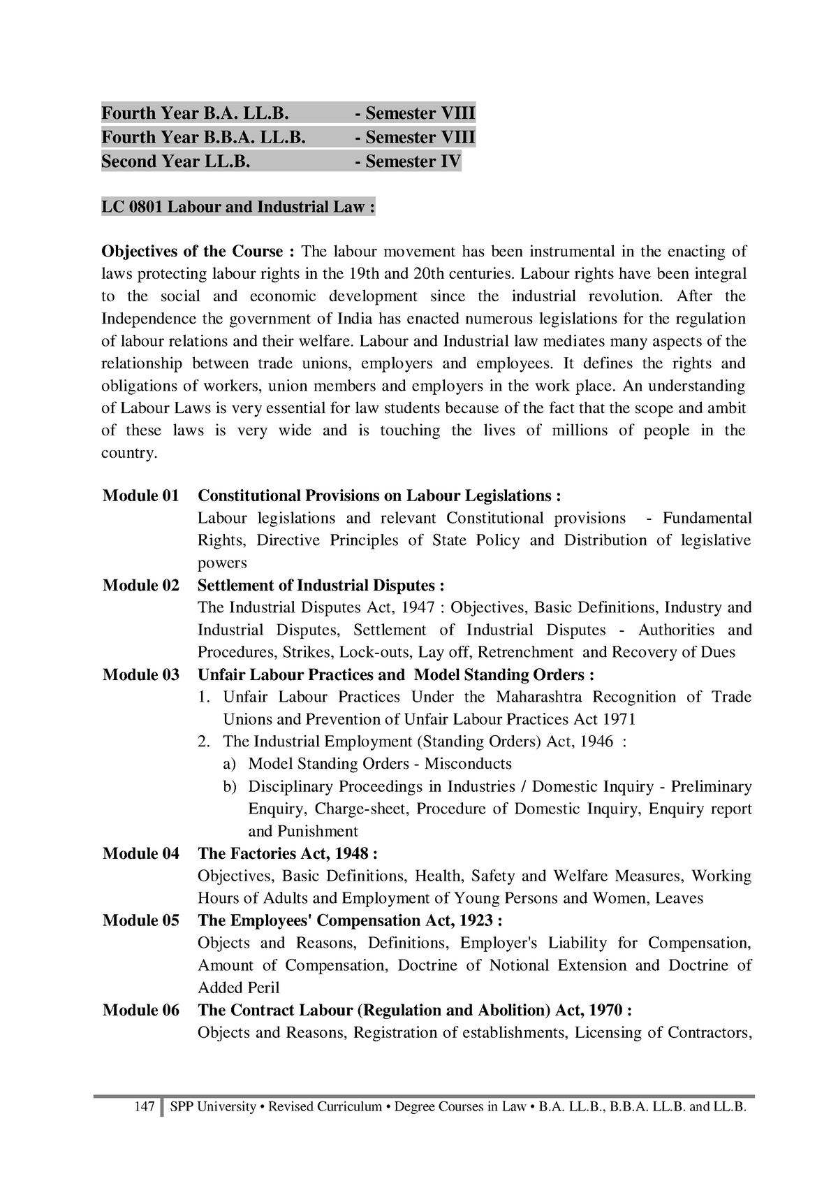 B.A.LL .B. B.B.A.LL .B. LL.B. Syllabus As Amended In July 2019 16. ...