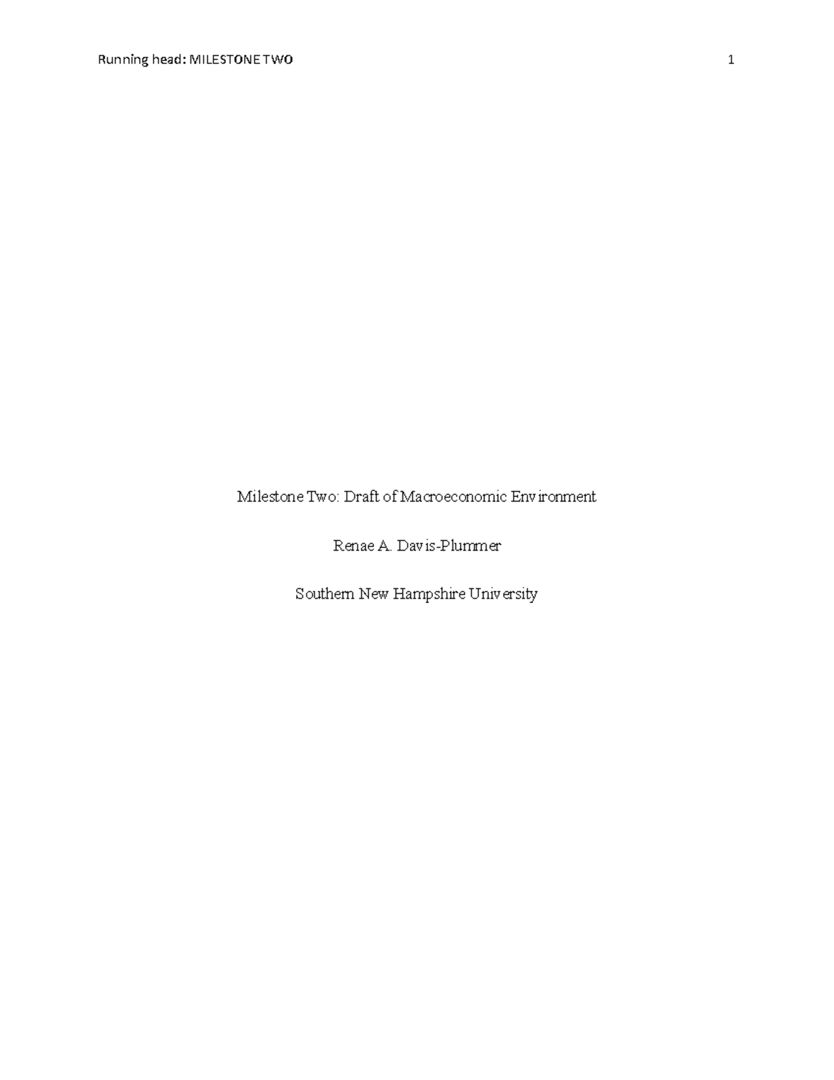 2-2 Final Project Milestone Two Draft of Market Overview - Running head ...