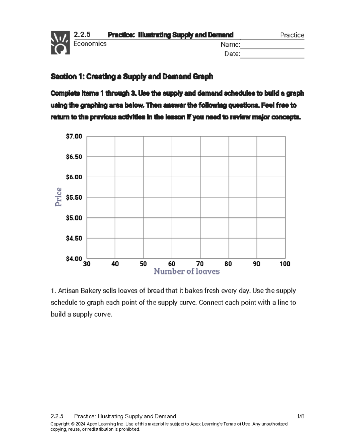 2.2.5 Practice - Illustrating Supply and Demand (Practice) - Practice ...