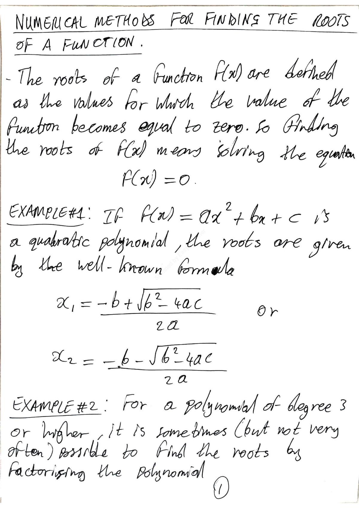 Numerical Methods FOR Finding THE Roots OF A Function - SAPM011 - Studocu