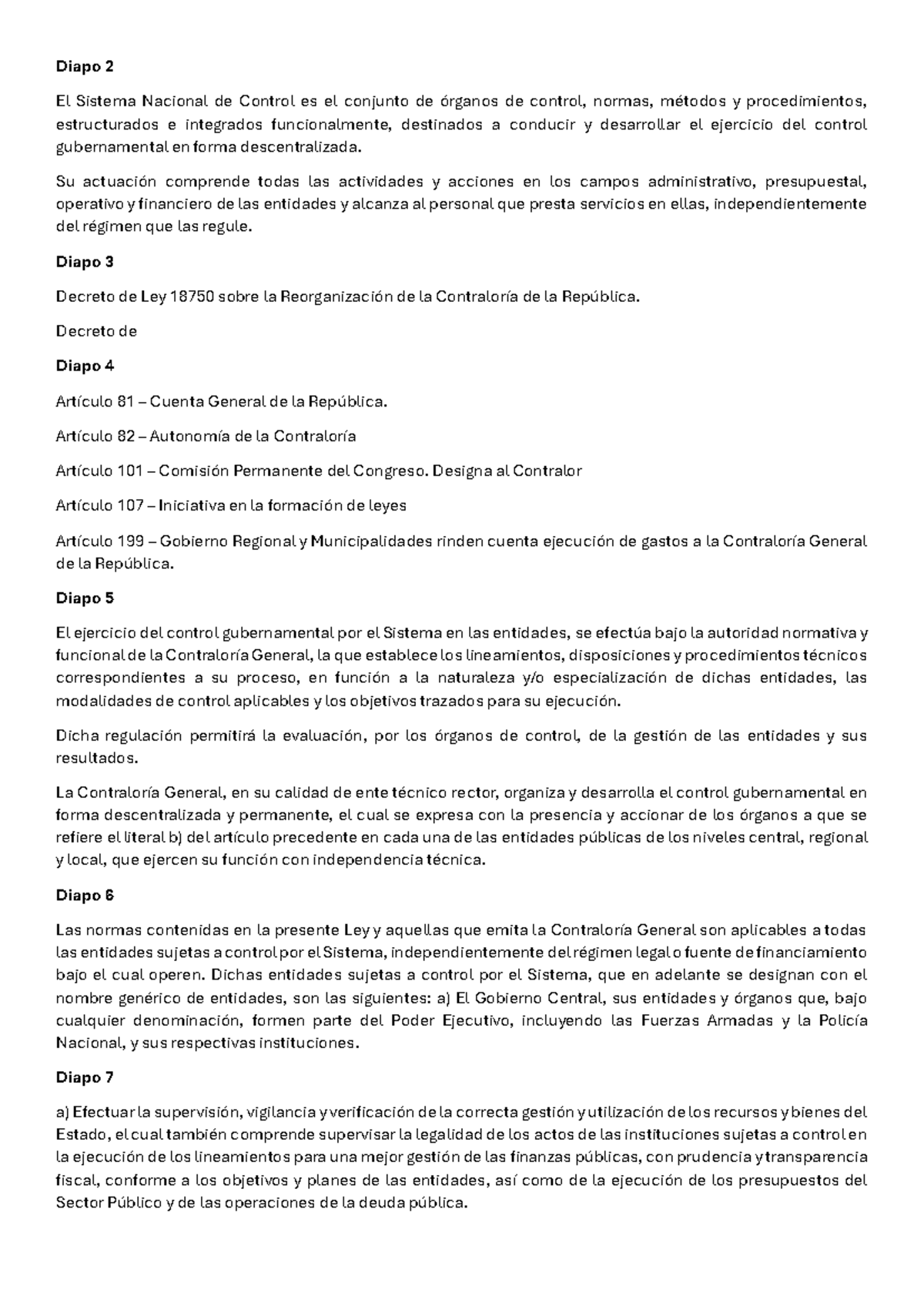 Exposición SNC - SISTEMA NACIONAL DE CONTROL - Diapo 2 El Sistema ...