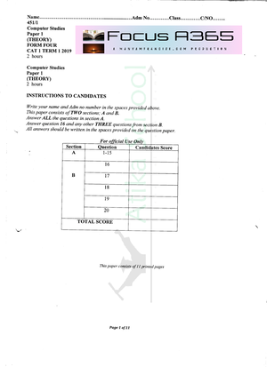 Comp-2 - Comp notes form two - COMPUTER STUDIES NOTES FORM 2 Word ...