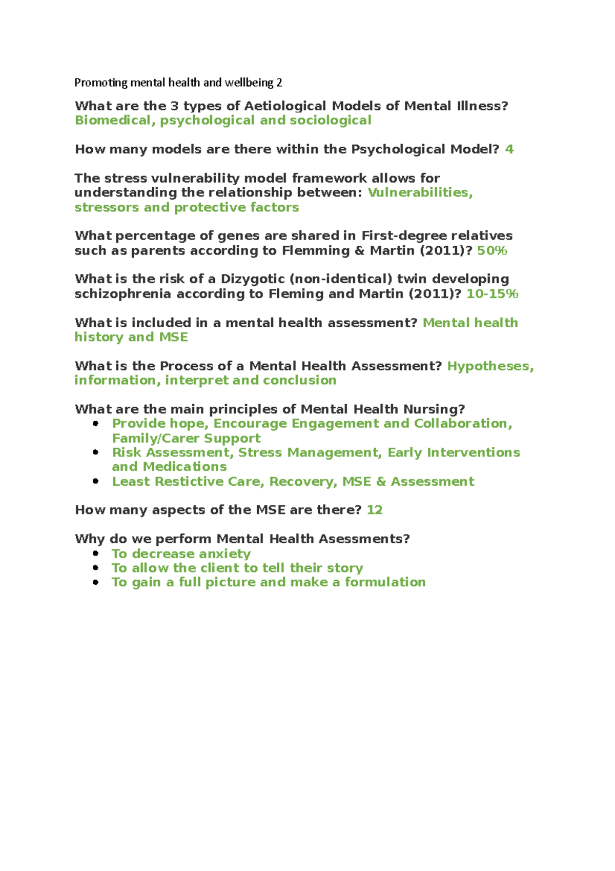 Promoting mental health and wellbeing 2 kahoot 401017 UWS Studocu