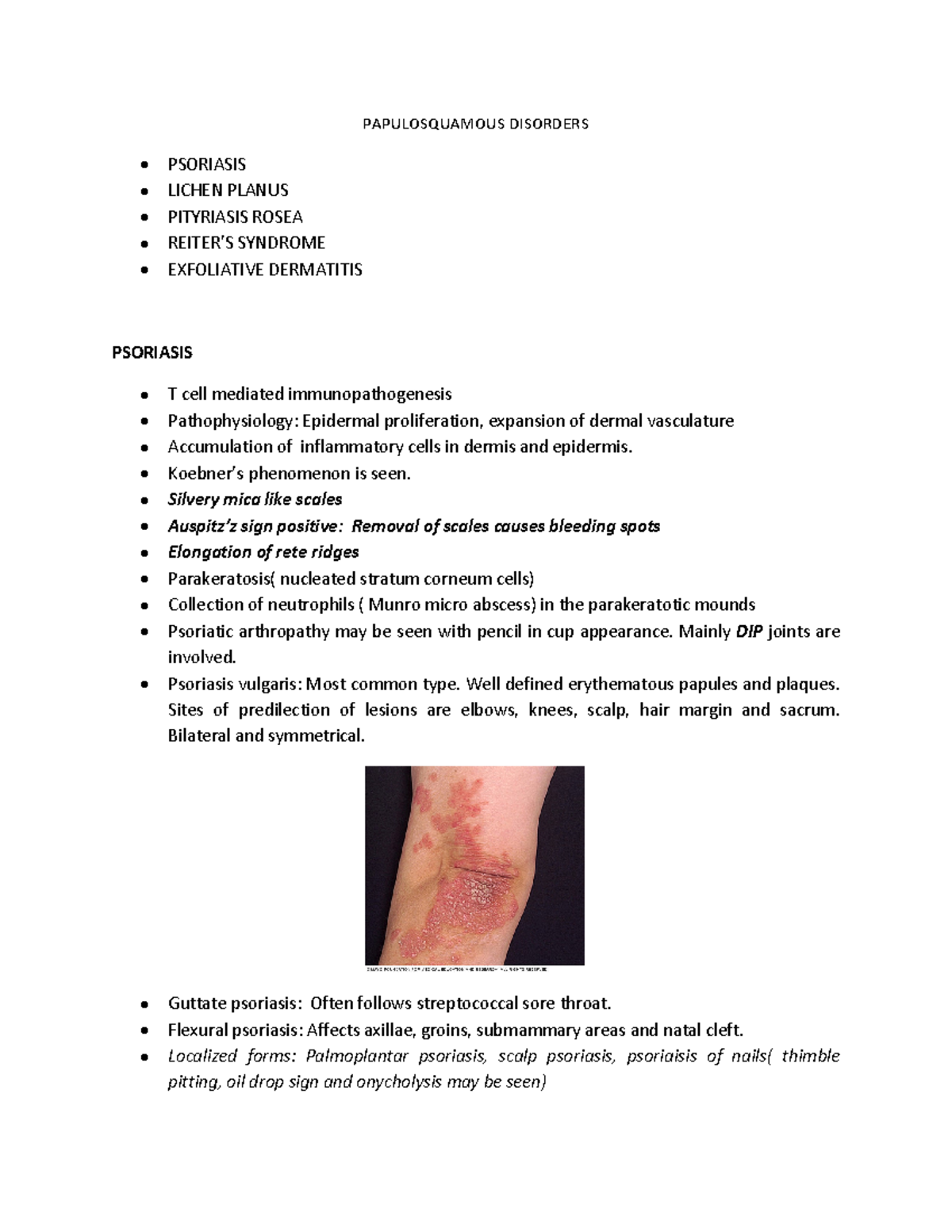 Short Notes ON Psoriasis AND Other Papulosquamous Disorders ...