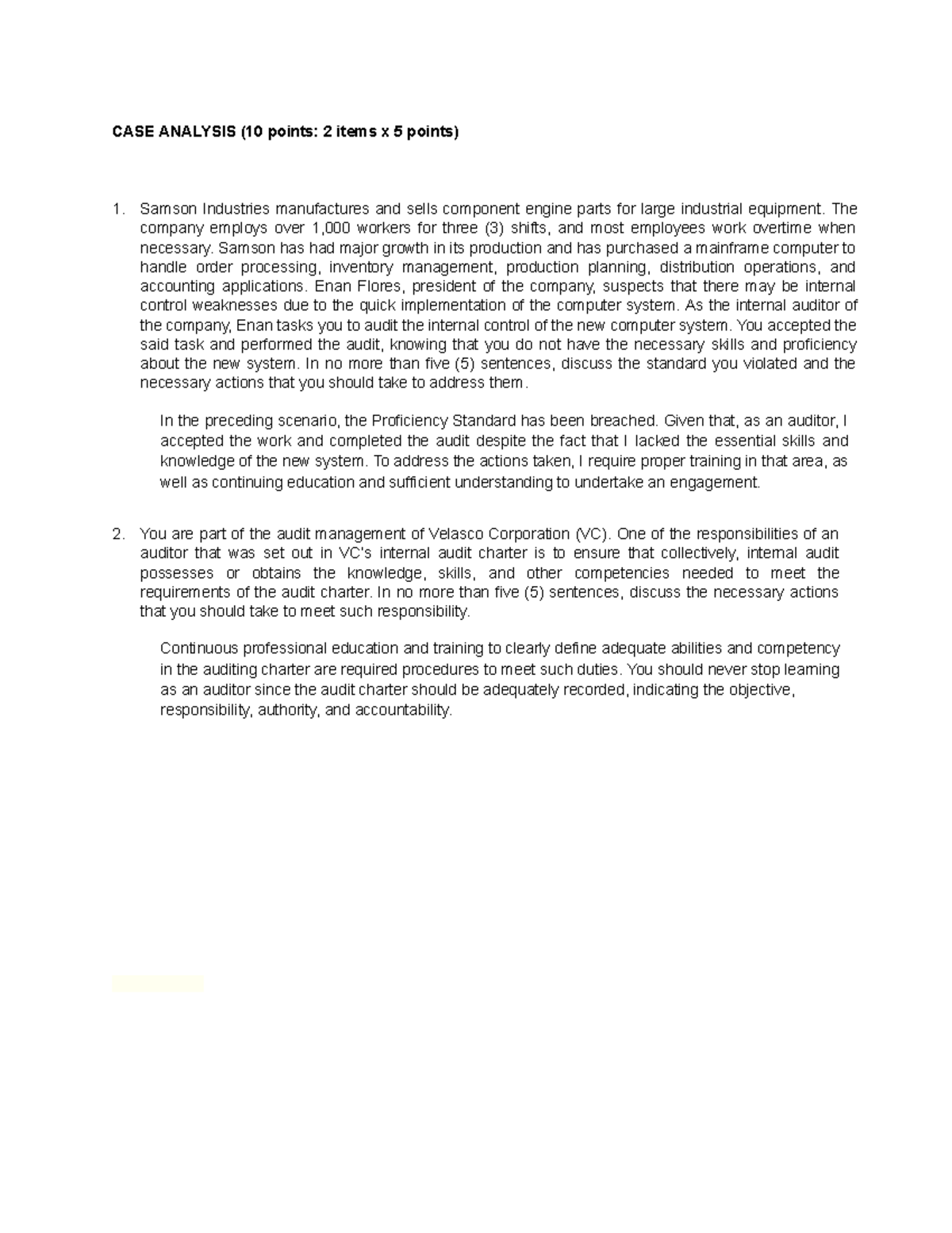 01 Activity 1(8)-CIS - CASE ANALYSIS (10 points: 2 items x 5 points ...