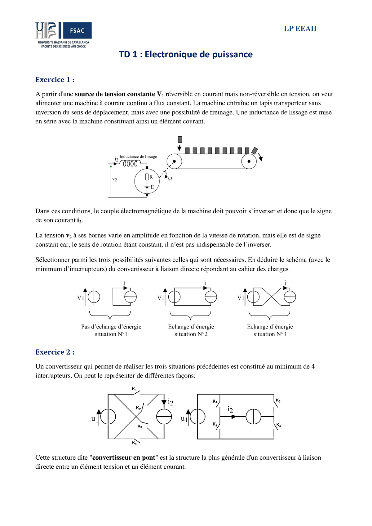 TD1 électronique De Puissance - TD 1 : Electronique De Puissance LP ...