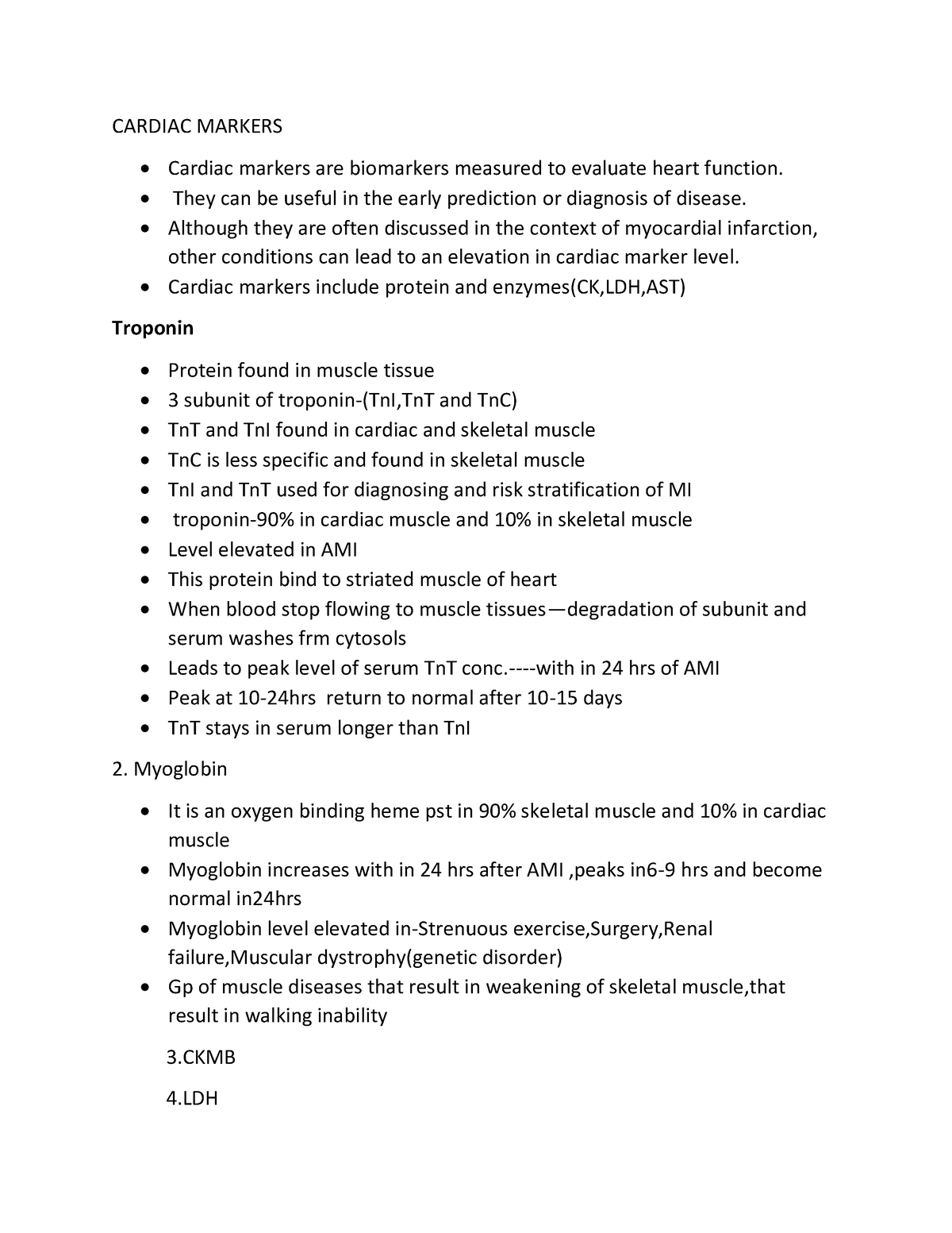 assignment on cardiac markers