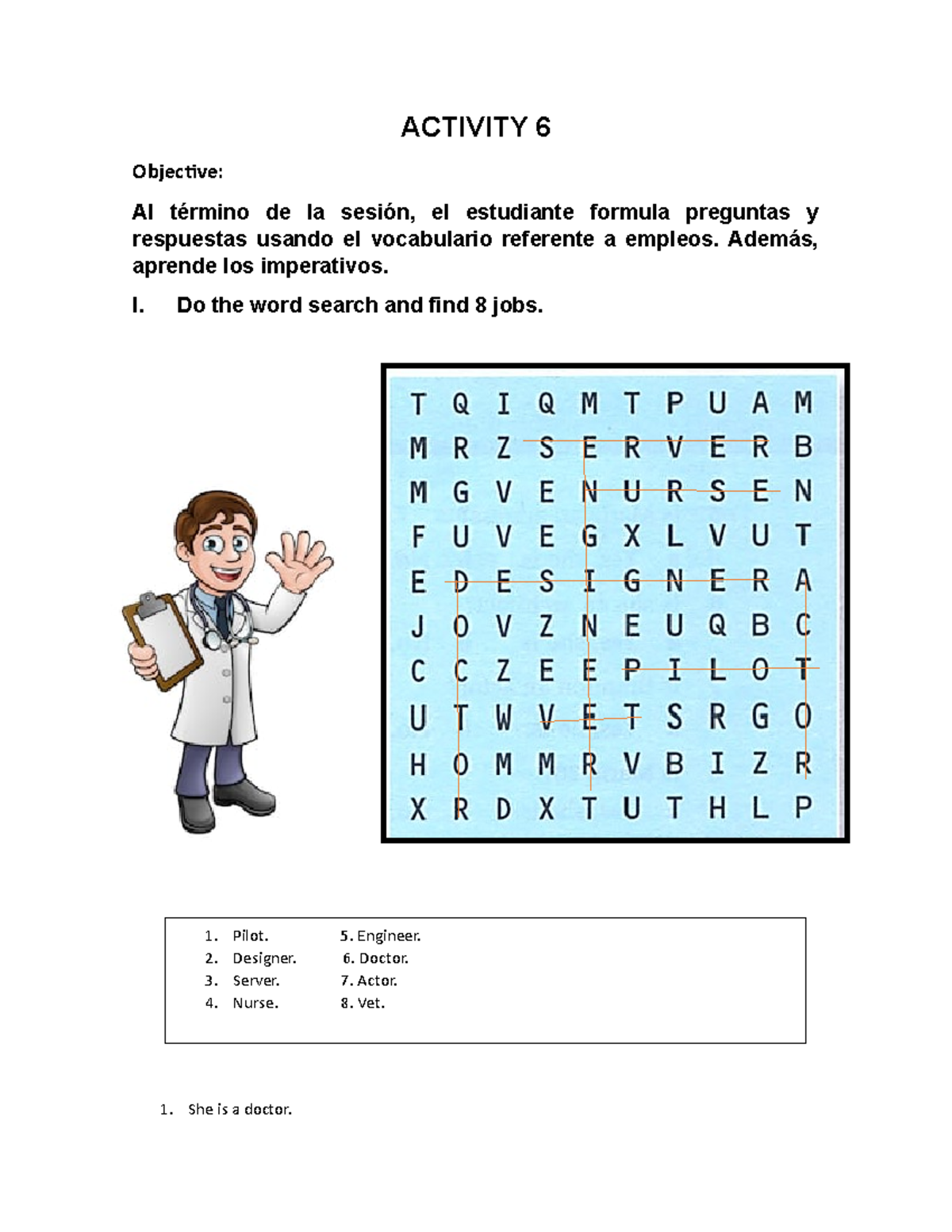 Tarea obligatoria dejada en el curso de Ingles II - ACTIVITY 6 ...