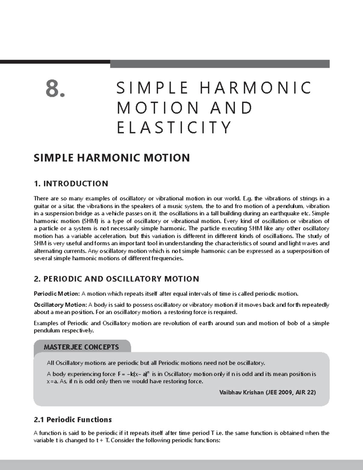 8 - Simple harmonic motion - 8. S I M P L E H A R M O N I C M O T I O N ...