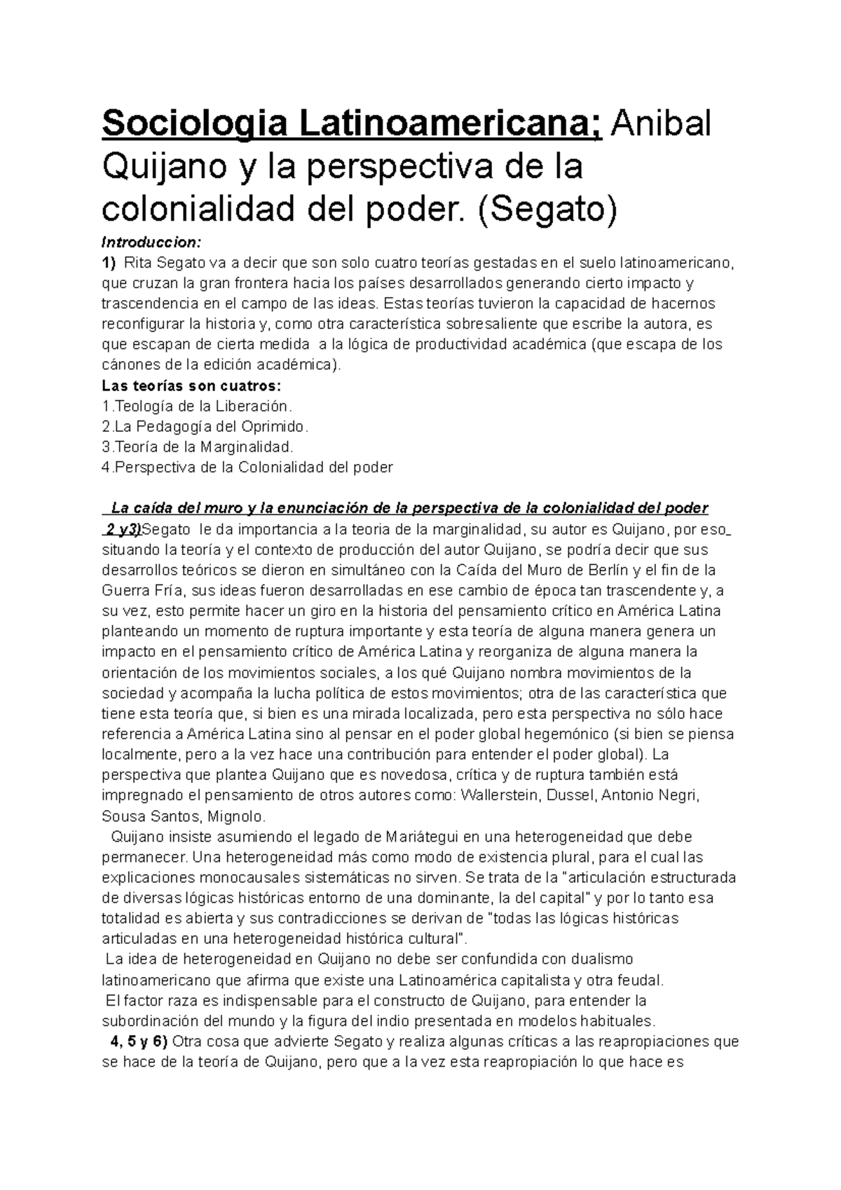 Sociologia Latinoamericana Anibal Quijano Y La Perspectiva De La Colonialidad Del Poder Segato 8589