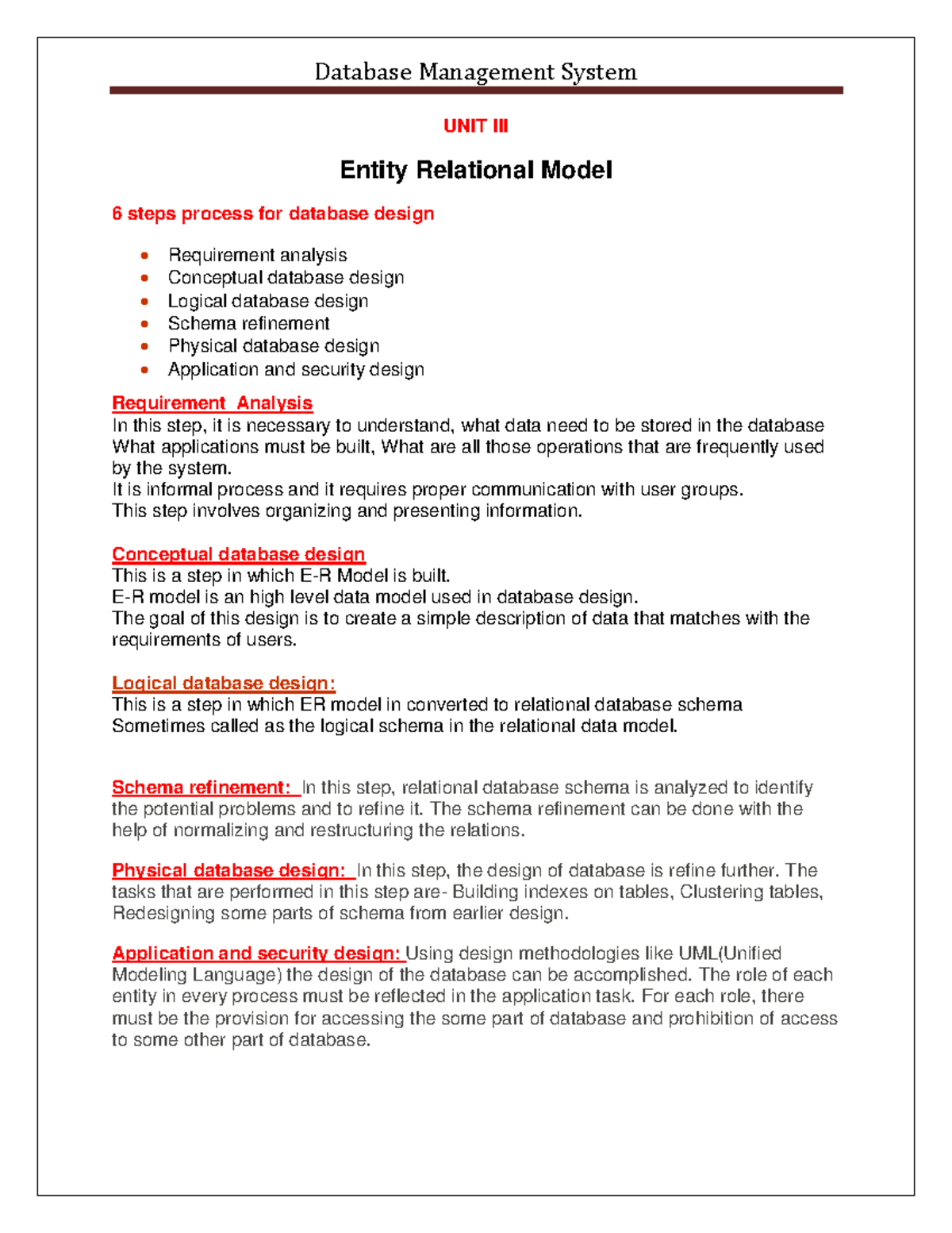 Unit 3 DBMS-converted - Notes is prepared for study purpose and is ...