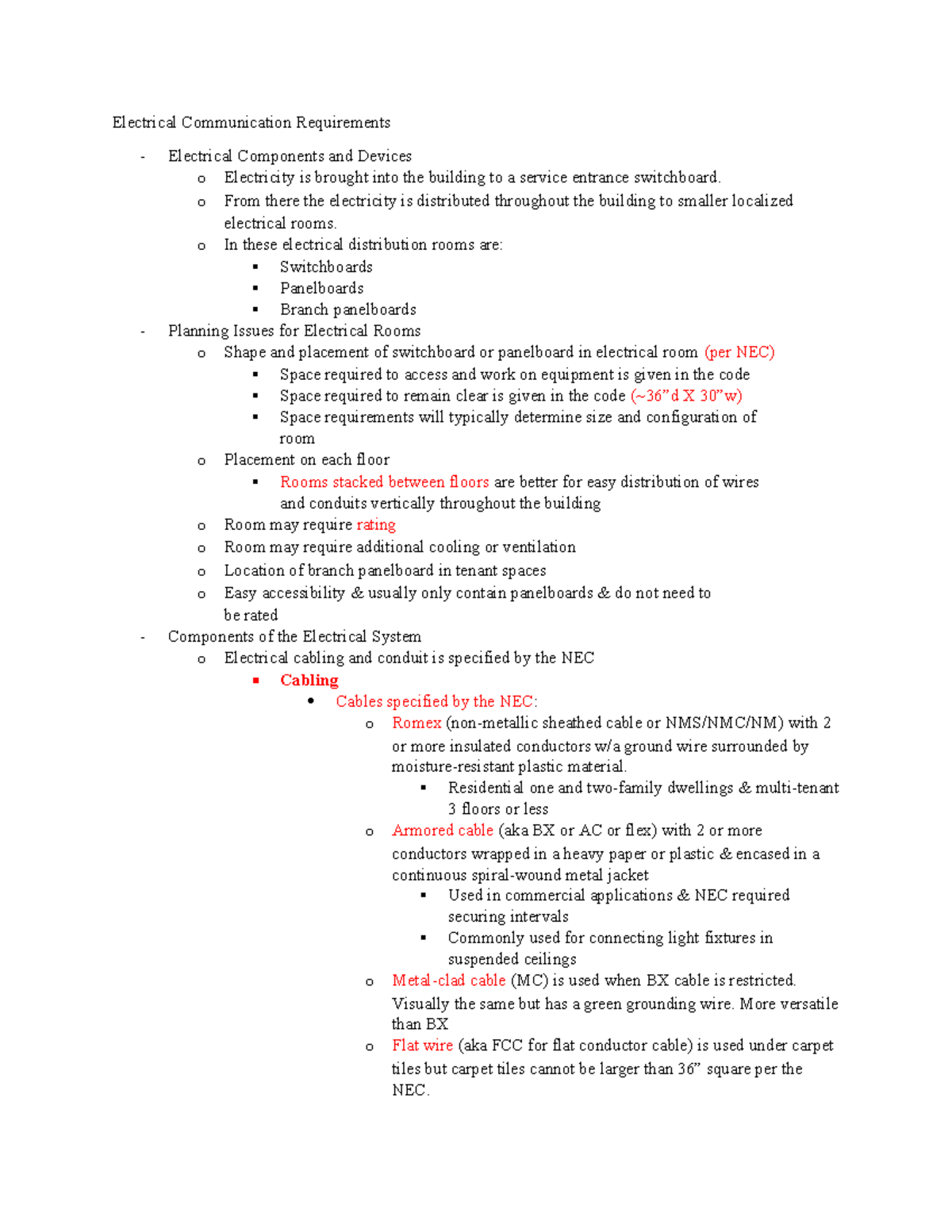 Electrical Communications o From there the electricity is distributed