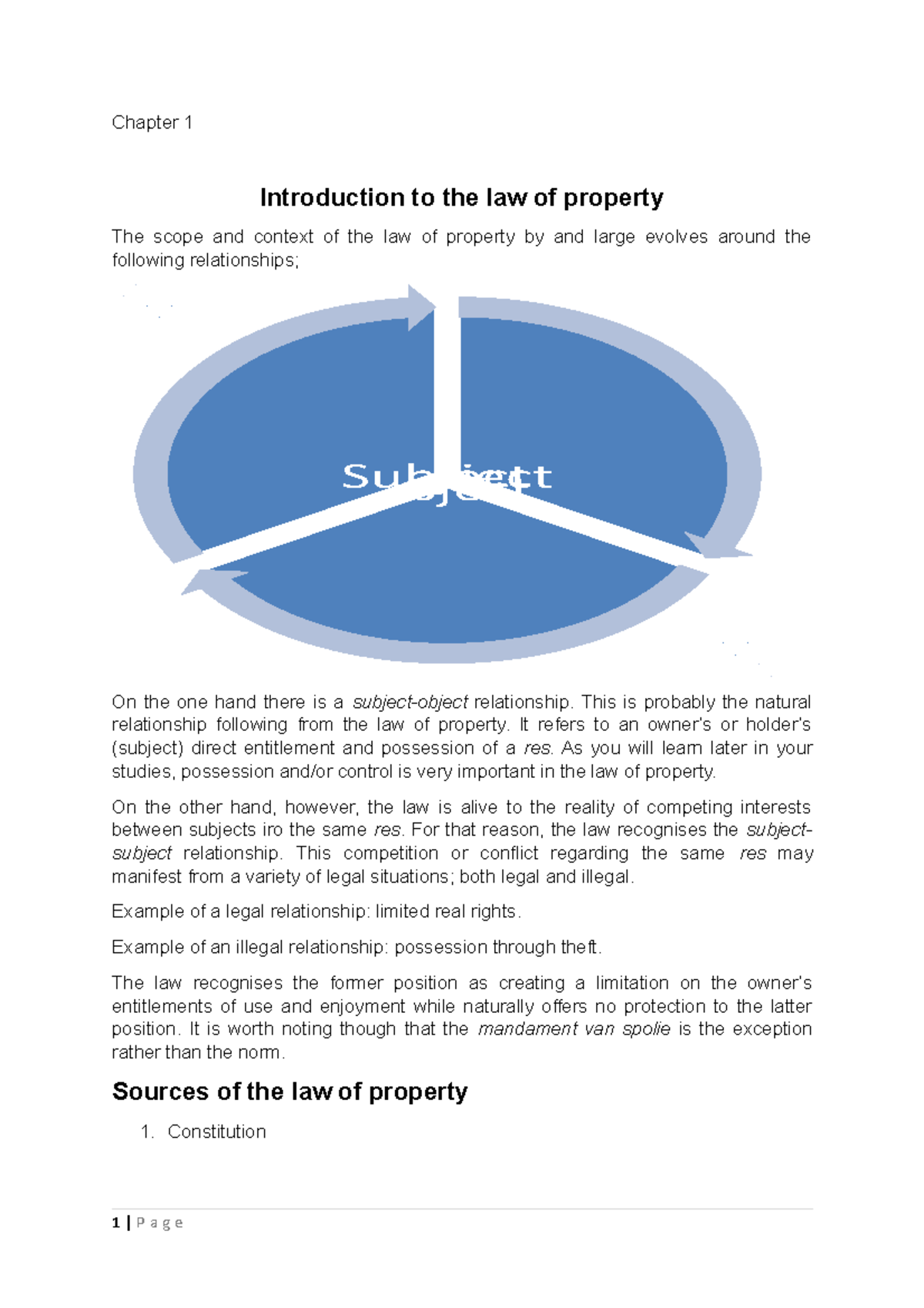 Property Law Notes - Chapter 1 Introduction To The Law Of Property The ...