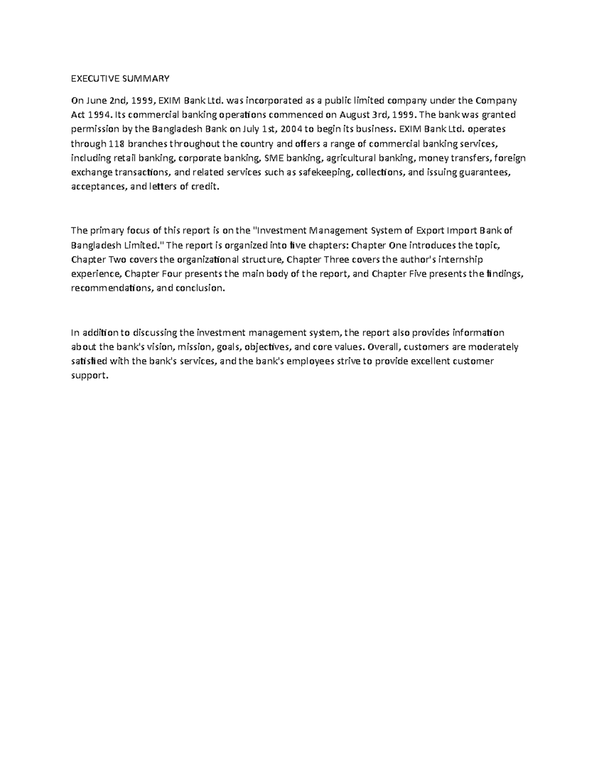 executive-summary-executive-summary-on-june-2nd-1999-exim-bank-ltd