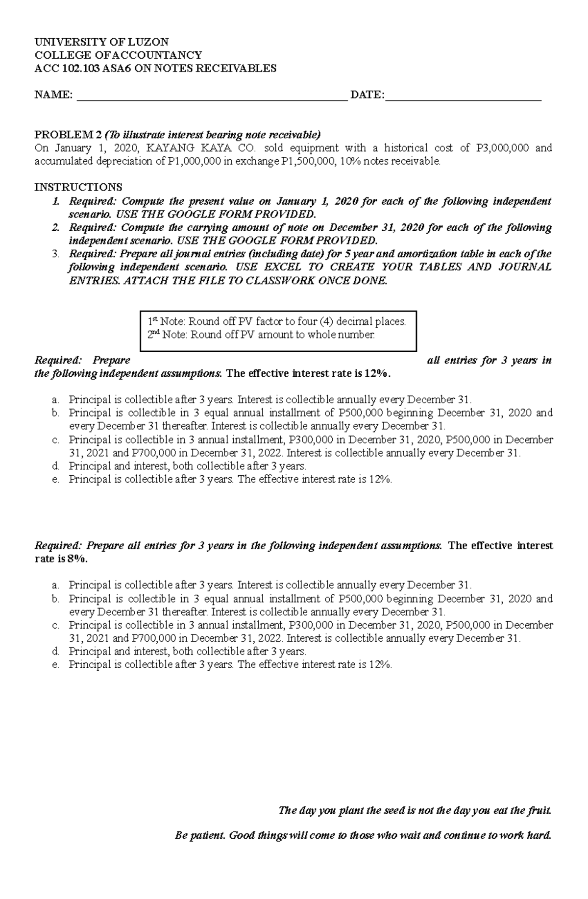ASA6 Notes Receivable-IB - UNIVERSITY OF LUZON COLLEGE OF ACCOUNTANCY ...
