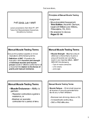 Selected Materials LAB - SELECTED MATERIALS PHT 2252L ORTHOPEDIC ...