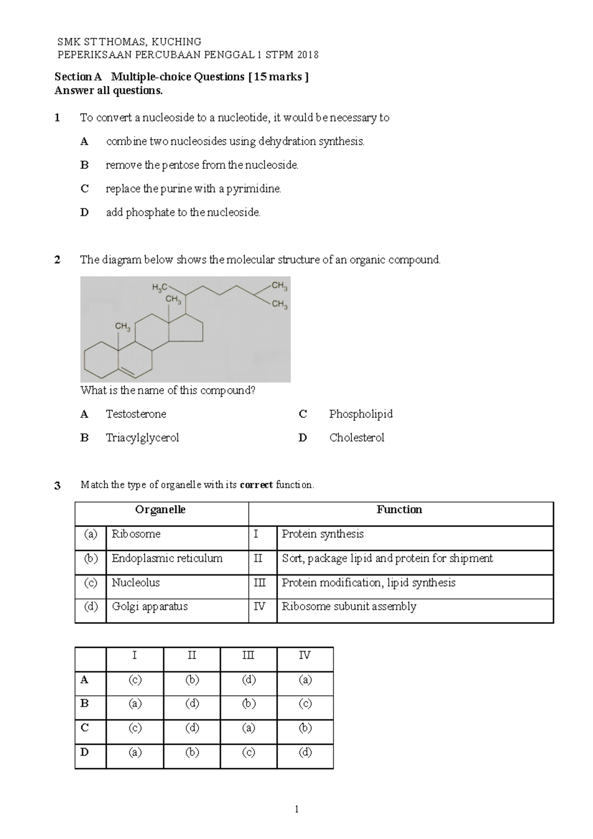 Sample/practice Exam 1 April 2018, Questions - PEPERIKSAAN PERCUBAAN ...