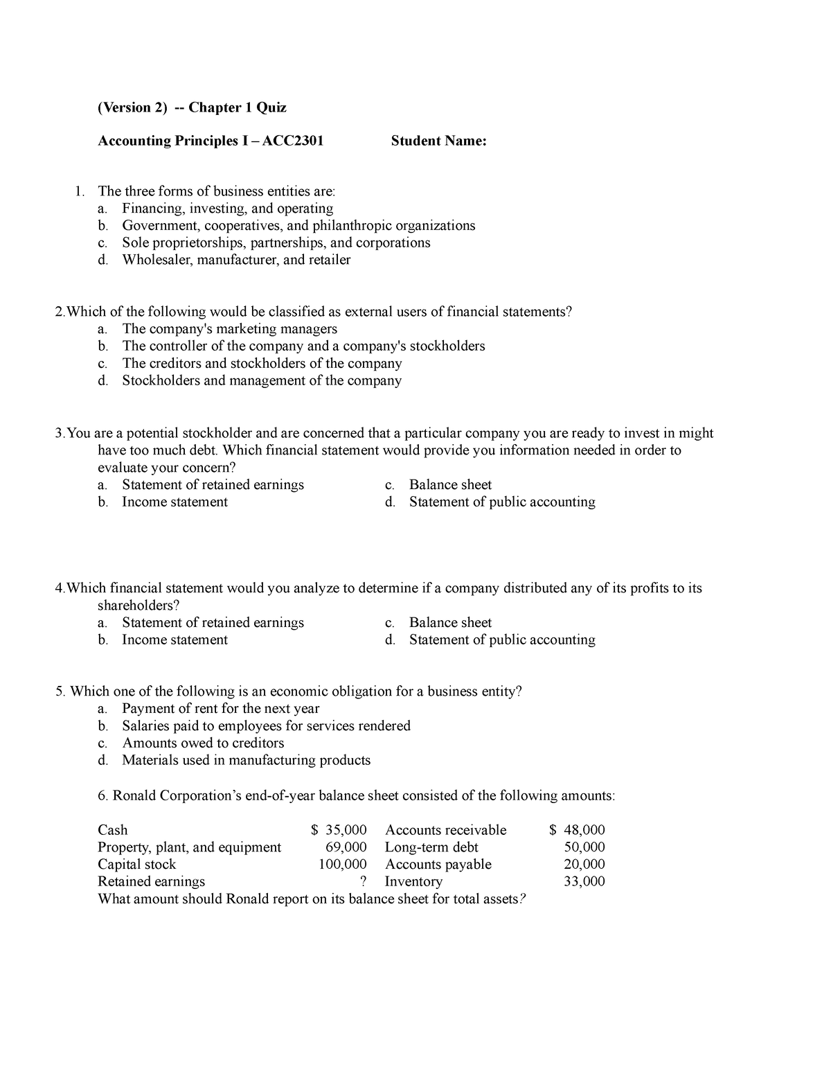 ACC-Quiz-1 - Quiz About Chapter 1: Accounting As A Form Of ...