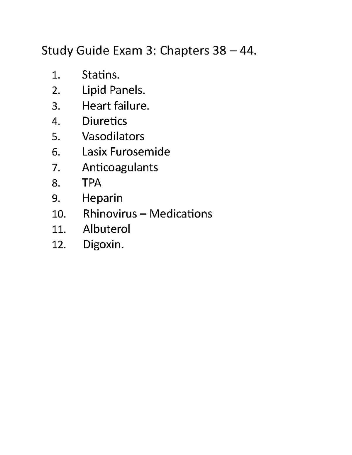 Study Guide Exam 3 - Test 3 - Study Guide Exam 3 : Chapters 38 – 44. 1 ...