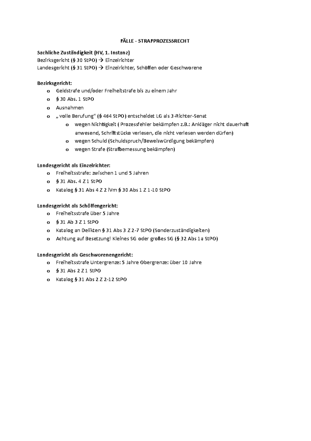 Strafprozeßordnung / § 209A Besondere Funktionelle Zuständigkeiten – DPKW