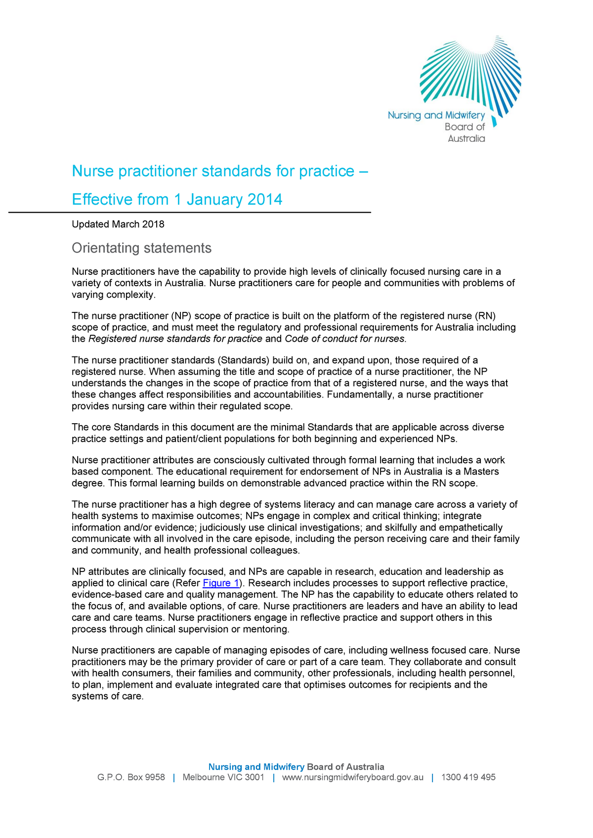 Nursing And Midwifery Board Nurse Practitioner Standards For Practice ...