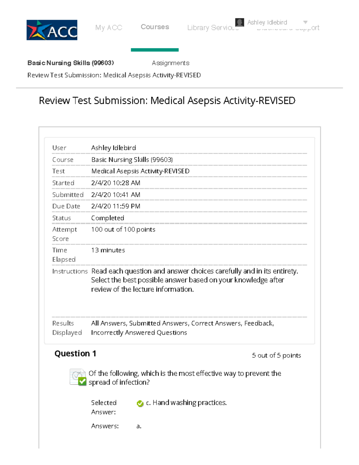 review-medical-asepsis-activity-revised-2-review-test-submission