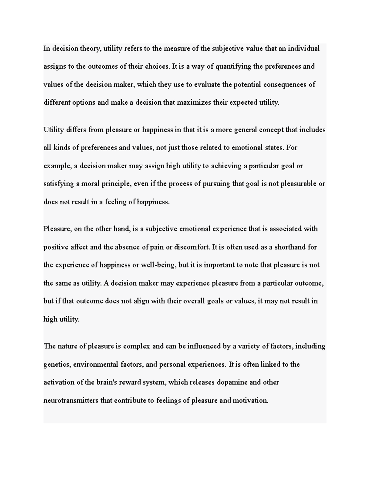 Philosophy of decision theory summary notes - In decision theory ...