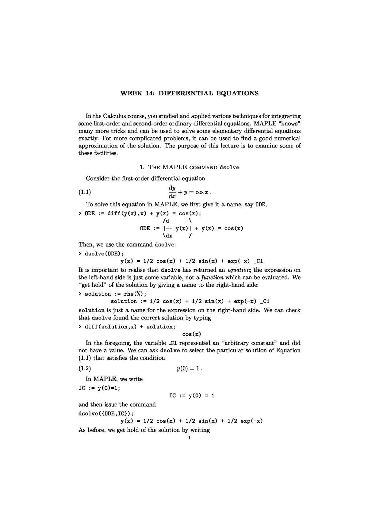 Math101 10 11 Lecture 13 Differential Equations Studocu