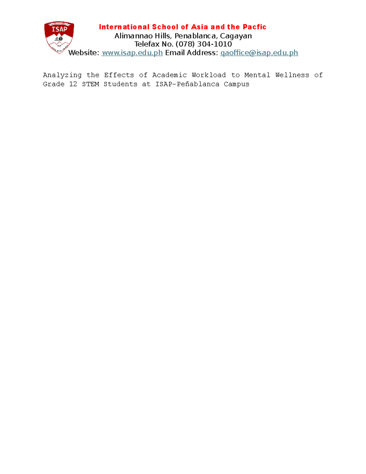 Analyzing the Effects of Academic Workload to Mental Wellness of Grade ...