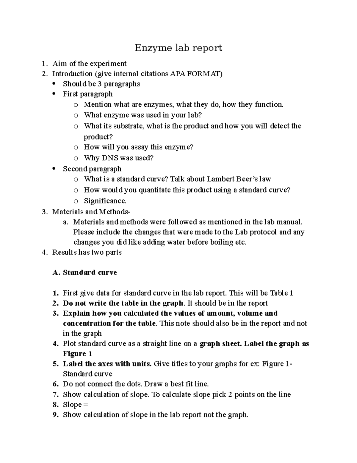 enzyme activity experiment lab report