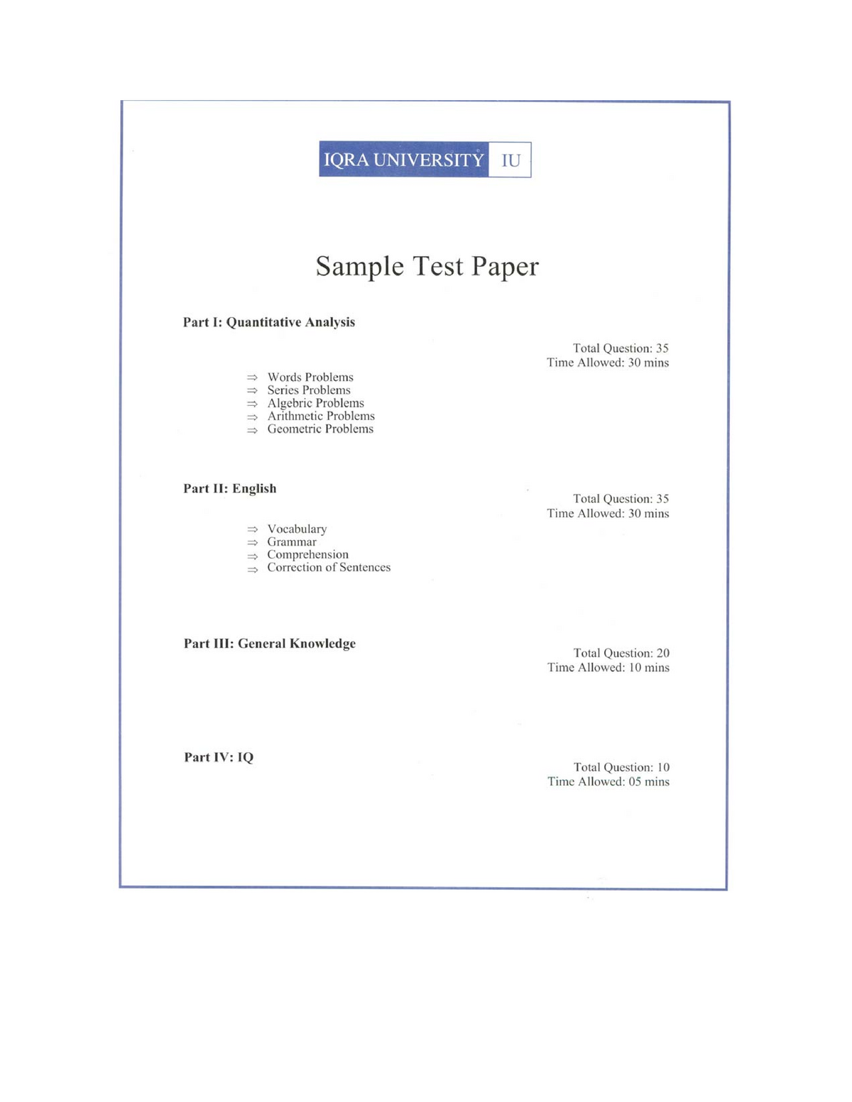 sample-test-paper-for-the-admission-studocu