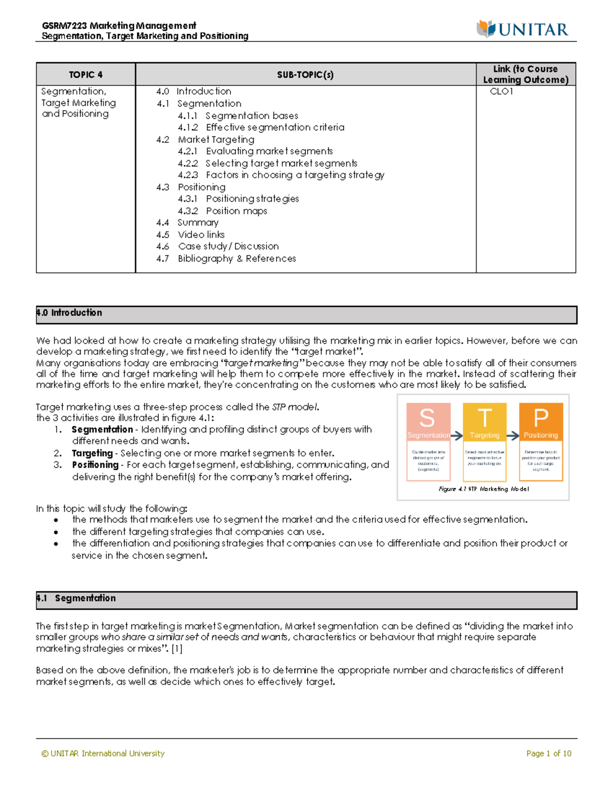 GSRM7223-MM Topic-4 Segmentation target marketing and Positioning ...