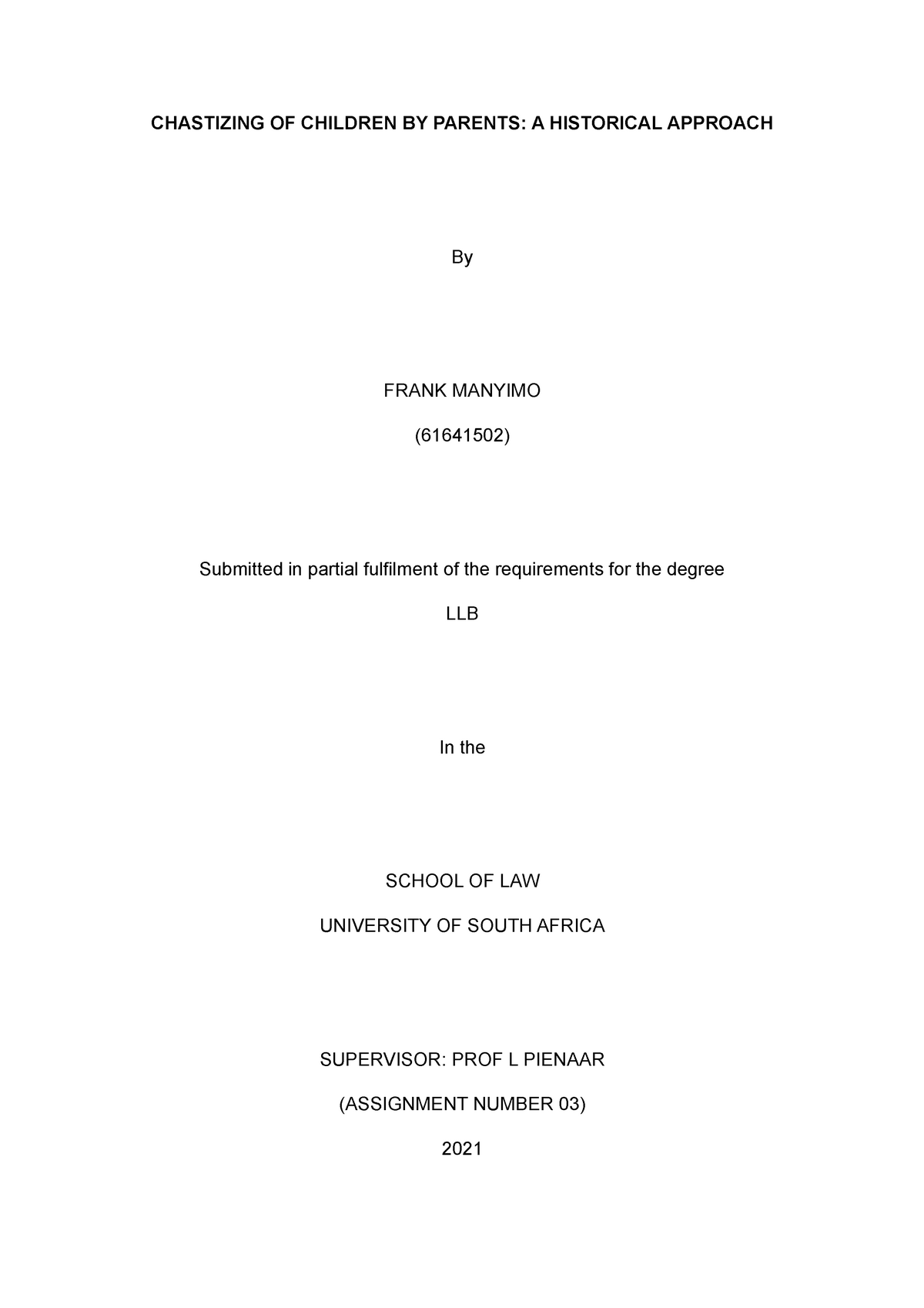 honours research proposal example unisa