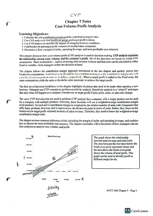 22a Ch01 Student - notes - Chapter 1 Notes Introduction to Managerial ...