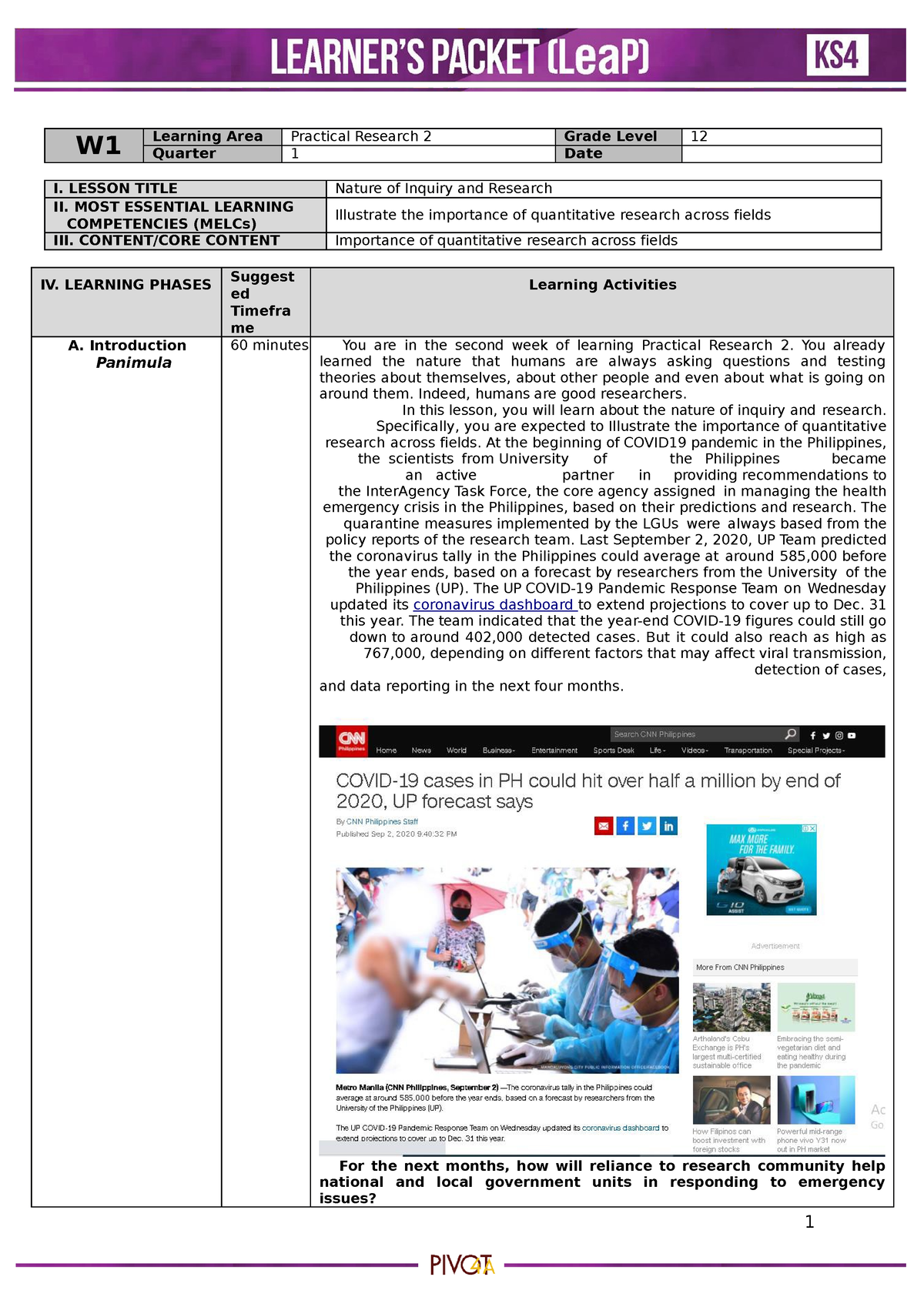 PR2-WK2 - Practical Research - W Learning Area Practical Research 2 ...